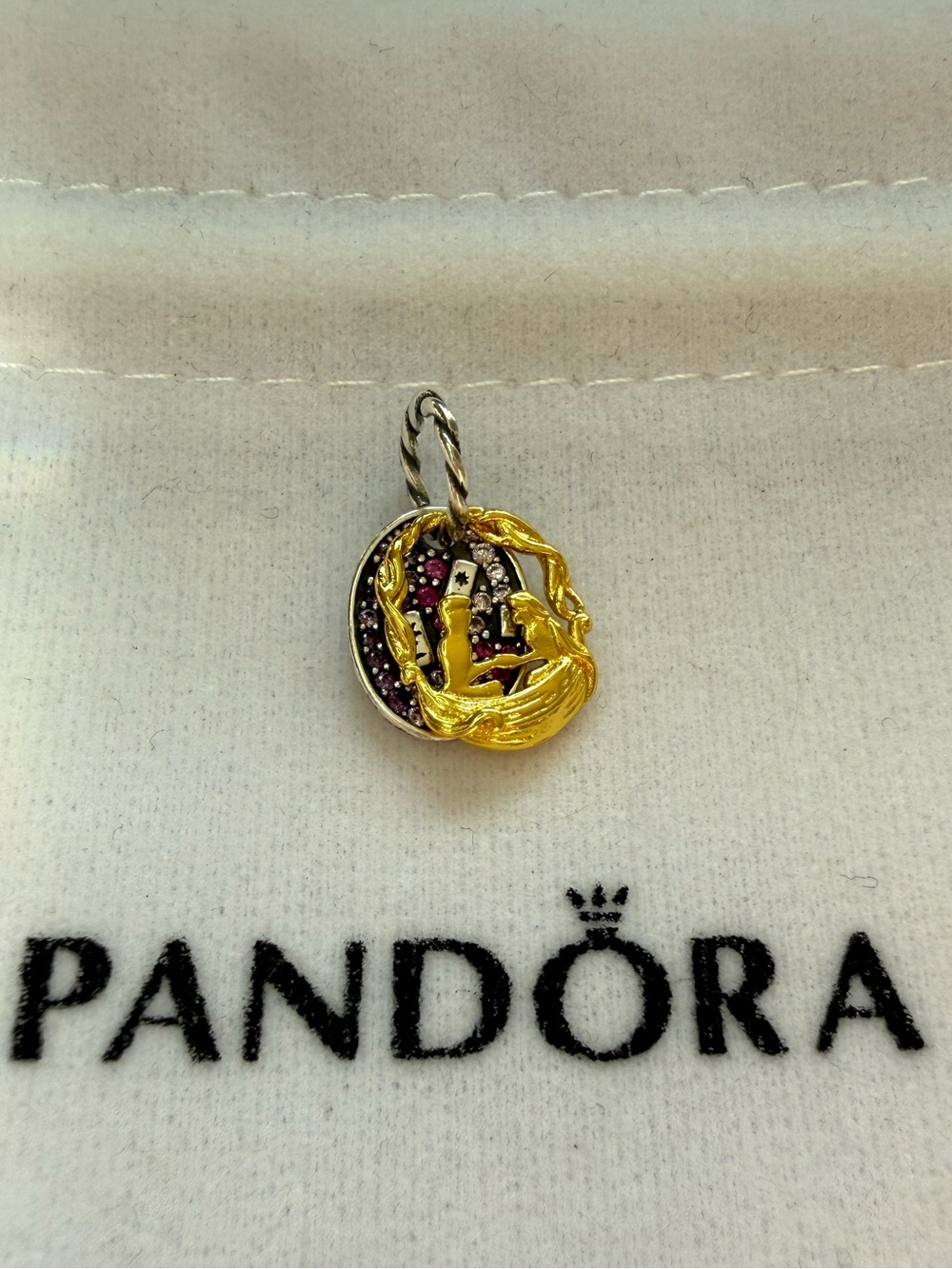 Pandora Two-Tone Gold & Silver Mermaid Pendant with NEW WITHOUT BAG!